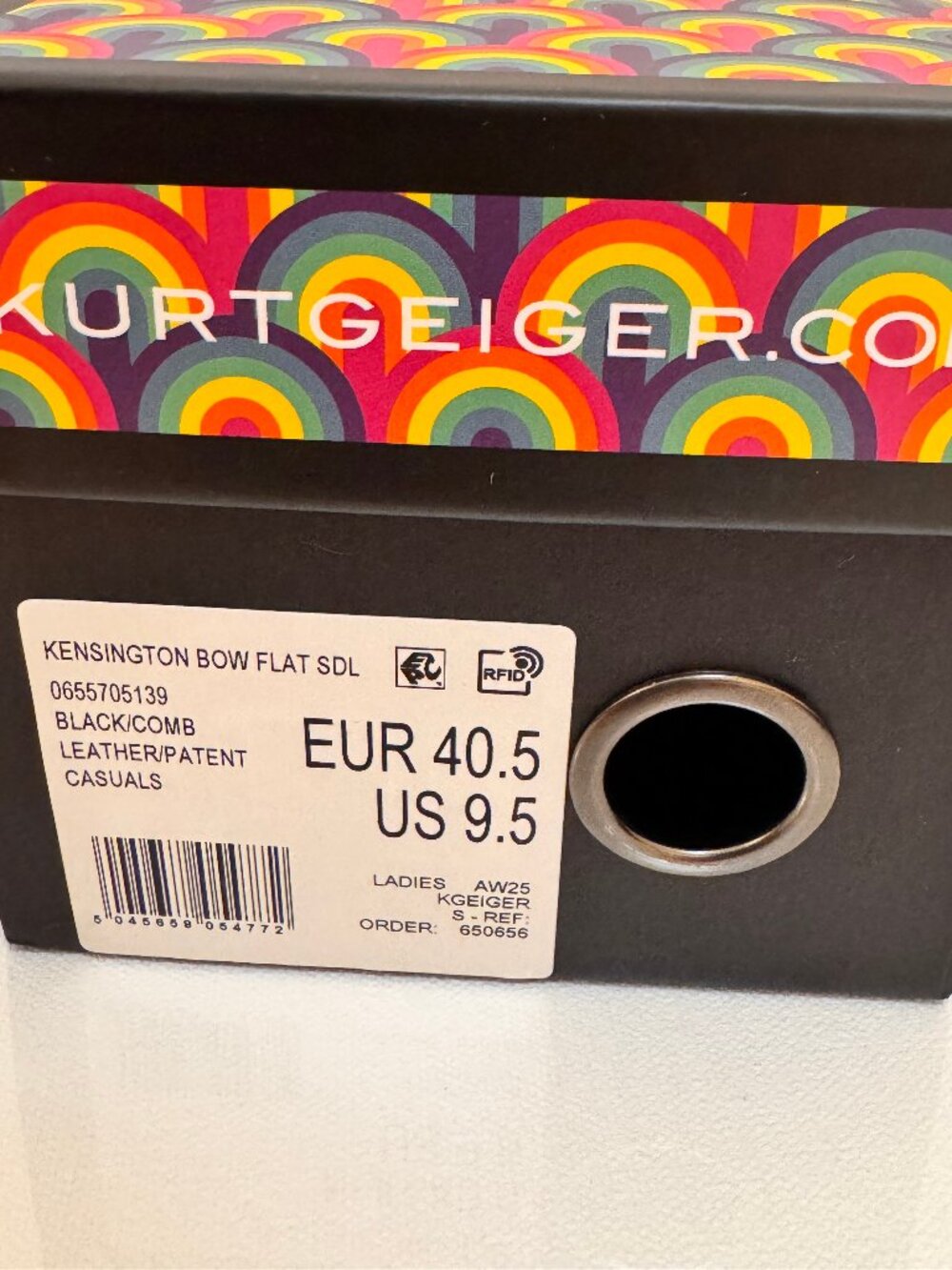 Kurt Geiger Kensington Bow Sandals Patent Leather Sz 9.5 M Eur 40.5 New in box - Picture 6 of 7